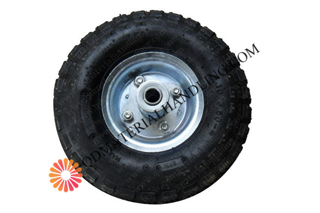 Heavy Duty 4 x 10" Sack Truck Wheel Solid Rubber Pneumatic Tyre Barrow Yellow 